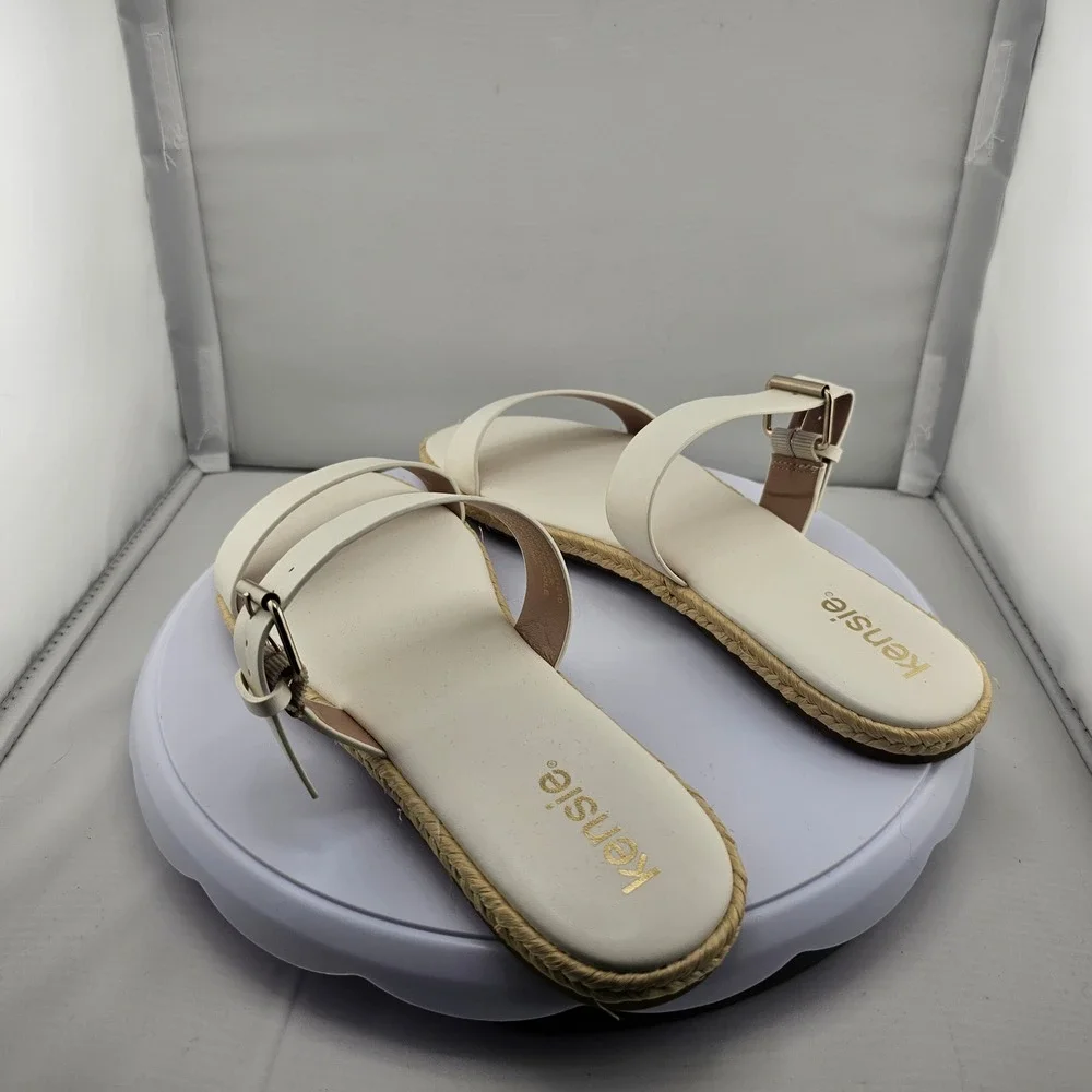 Kensie Flora Off White‎ Espadrille Flatform Sandals Size 9.5M Women's EUC